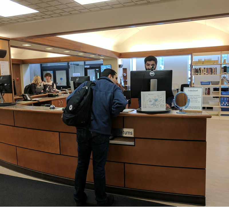 Chancellor Paterson Library circulation desk